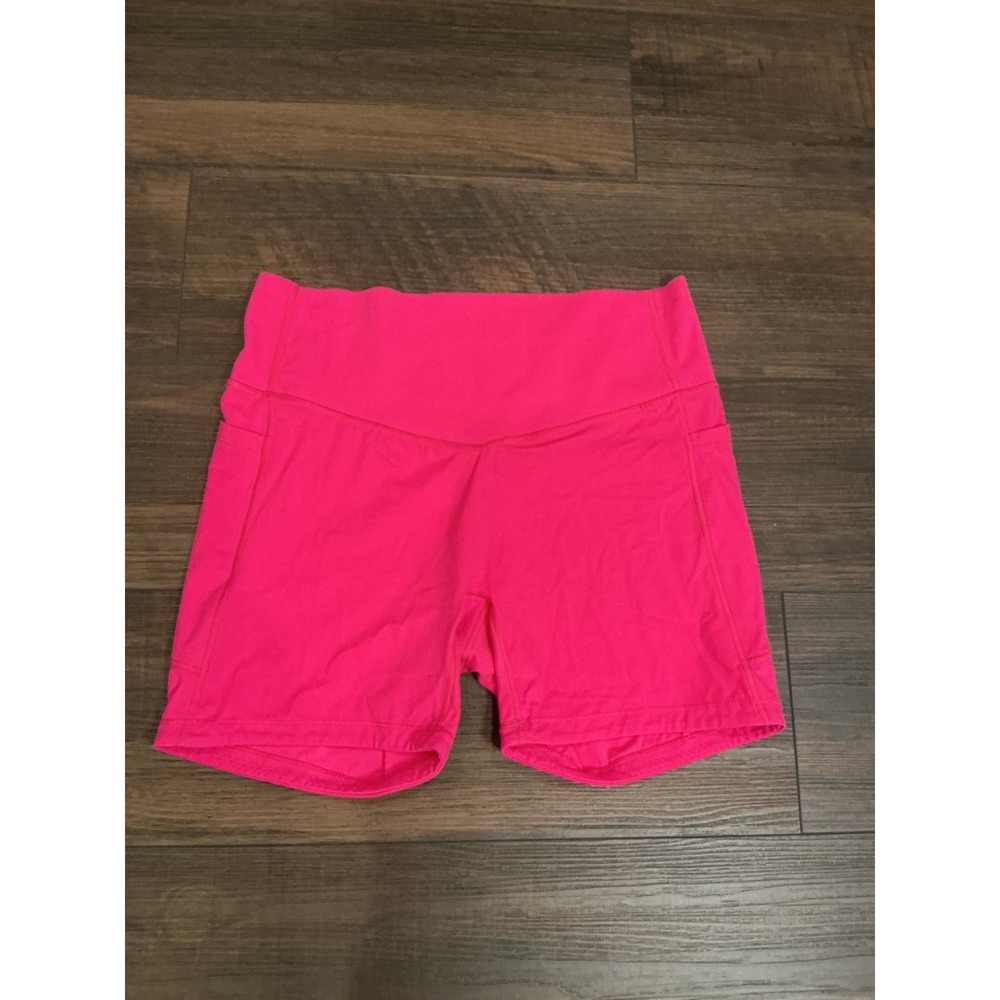 Halara Biker Shorts Hot Pink High Waisted Side Pockets Size L